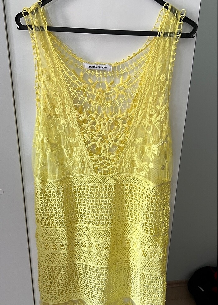 Bacıo azzurro sarı dantelli plan elbisesi - Görsel 2