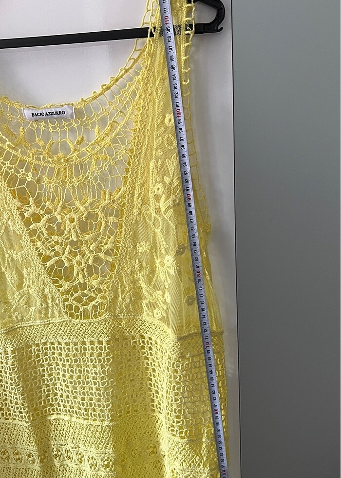 Bacıo azzurro sarı dantelli plan elbisesi - Görsel 4