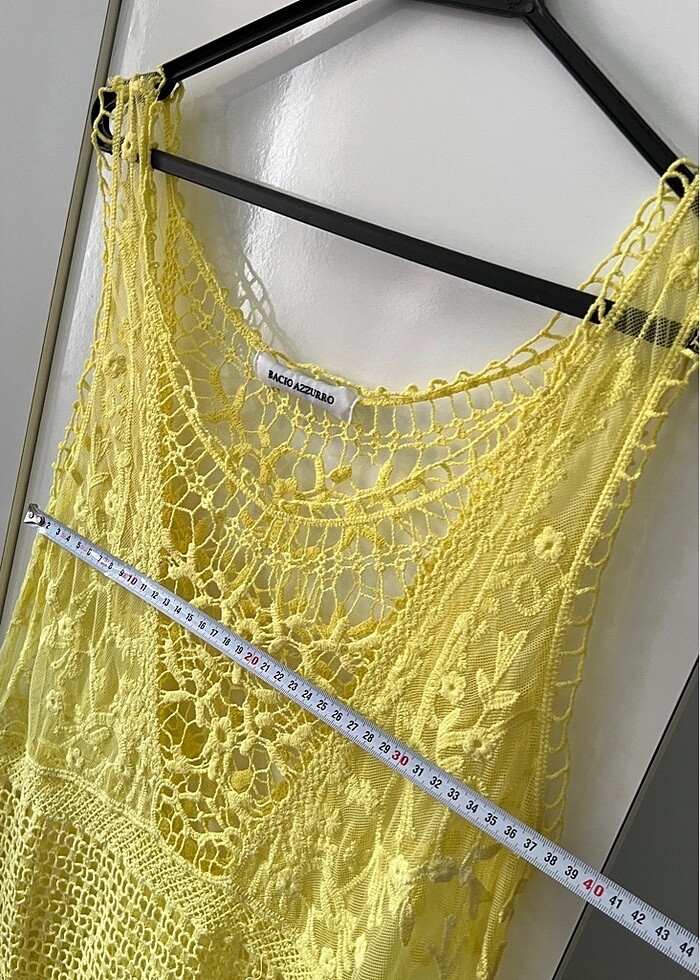 Bacıo azzurro sarı dantelli plan elbisesi - Görsel 3