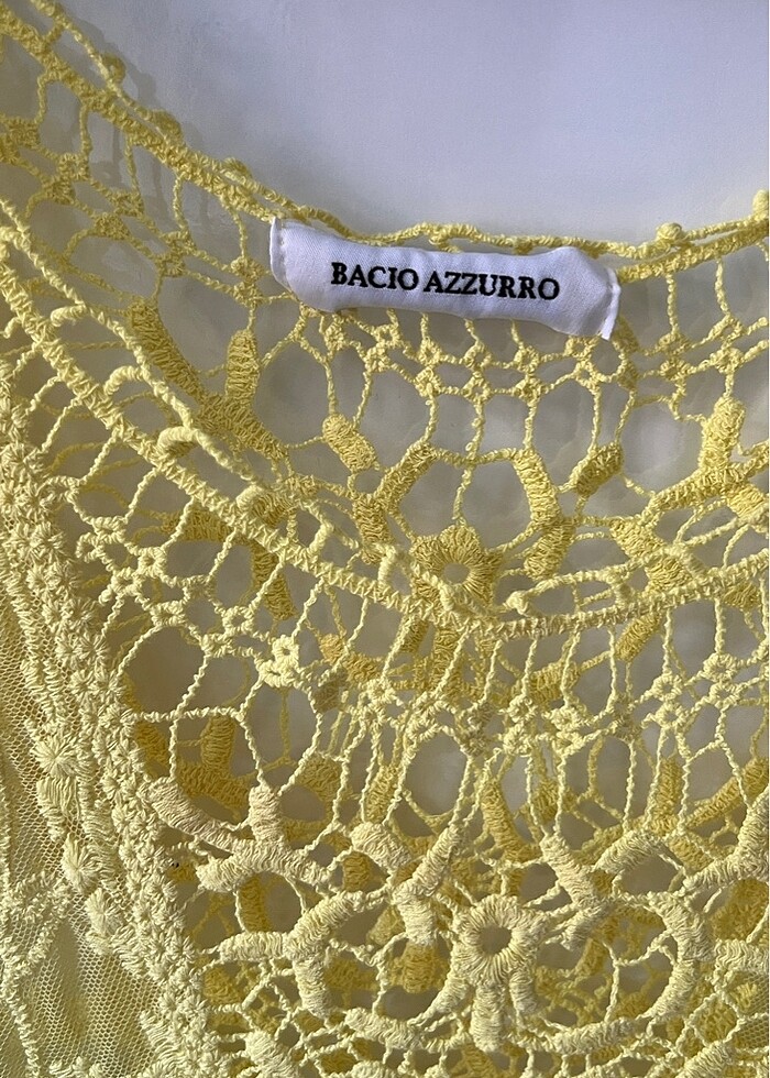 Bacıo azzurro sarı dantelli plan elbisesi - Görsel 5