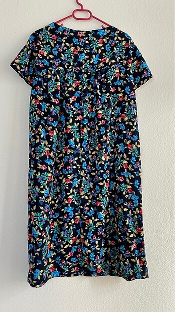 m Beden lacivert Renk Vintage fistan çiçekli elbise zara mango