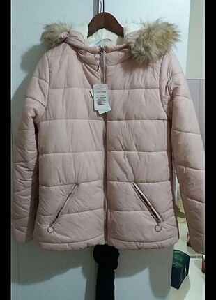 Toz pembe yumuşacık mont