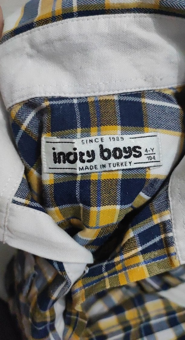 Erkek Çocuk Sarı Ekose  Uzun Kollu Gömlek takım - Görsel 4