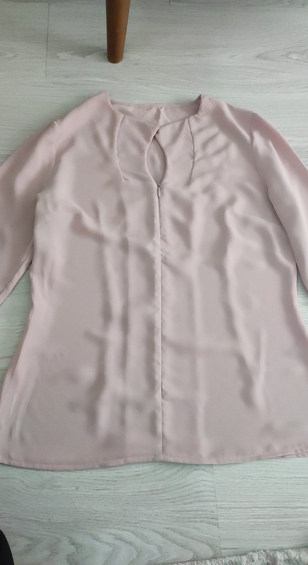 Zara Gül kurusu V Yakalı Uzun Kollu Kadın Bluz - Görsel 2