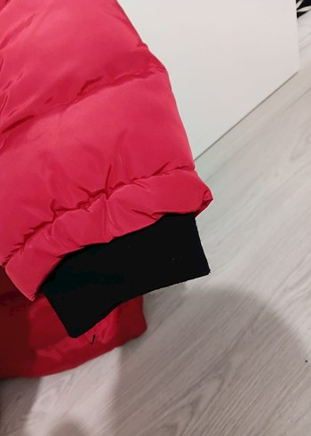 Kürklü Kırmızı Kadın Kışlık Mont - Görsel 2