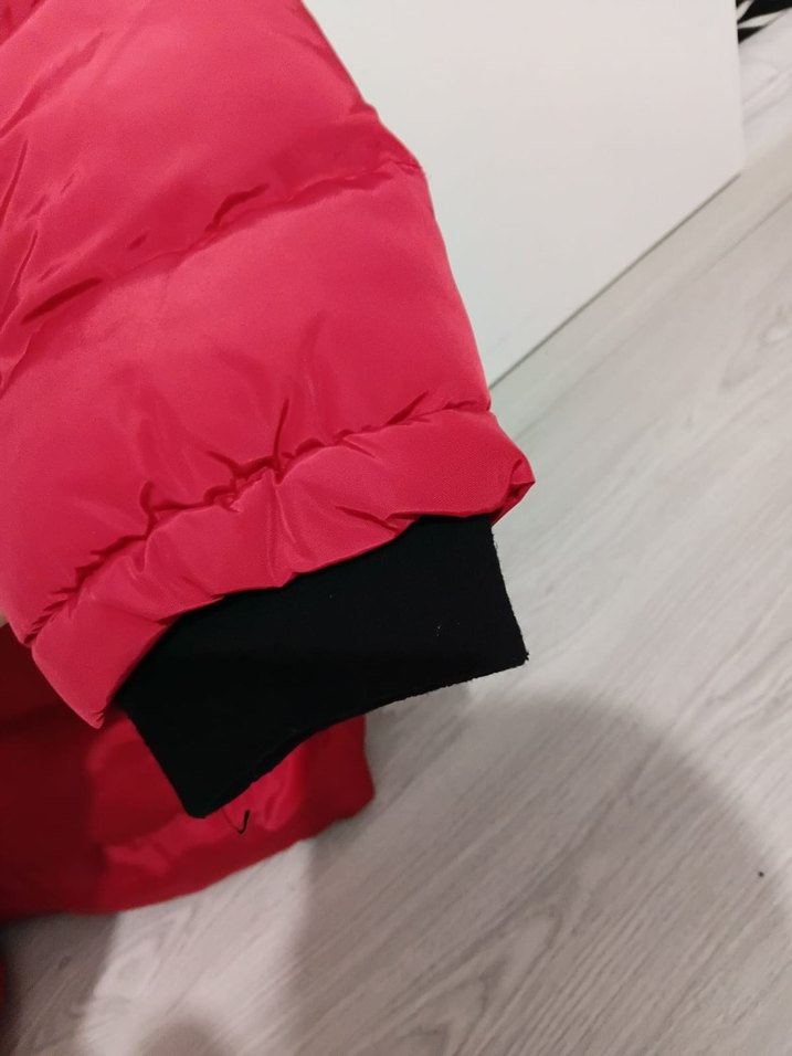 Kürklü Kırmızı Kadın Kışlık Mont - Görsel 2