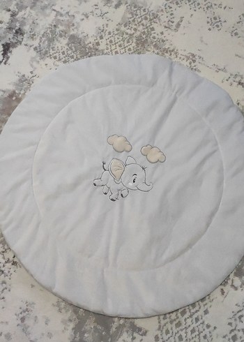 Bebe mavisi Nakışlı Beyaz Bebek oyun halısı - Görsel 2