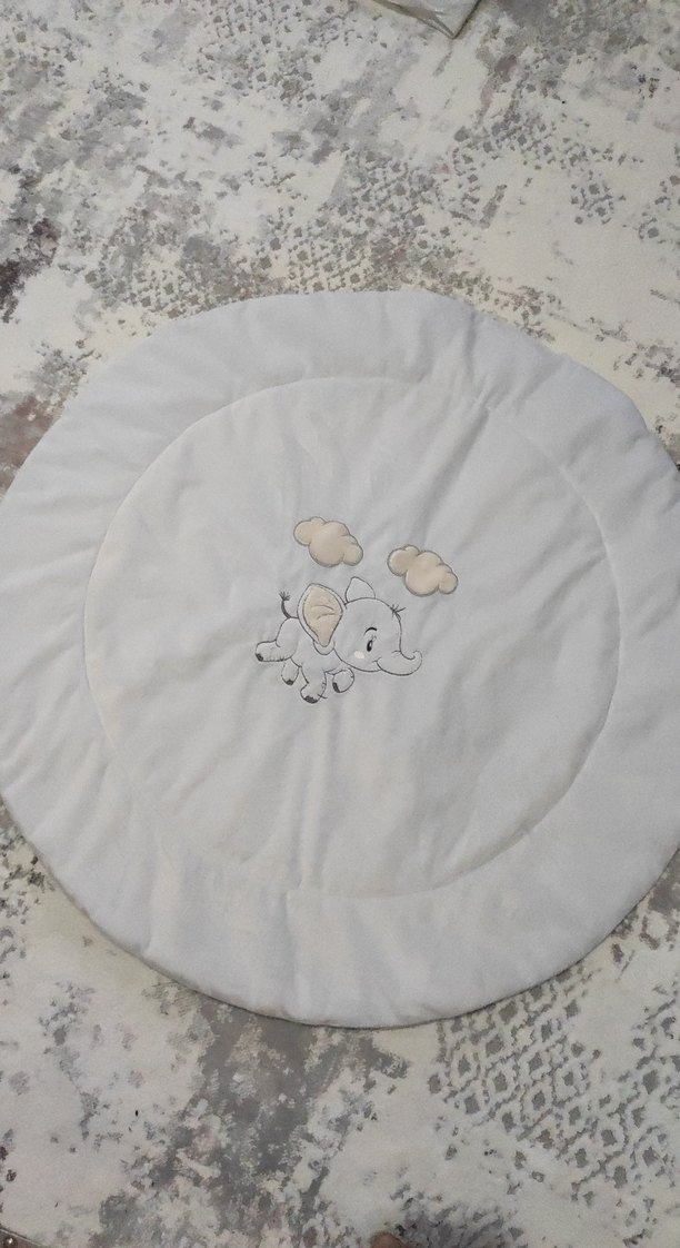 Bebe mavisi Nakışlı Beyaz Bebek oyun halısı - Görsel 3