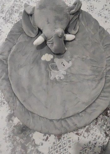 Gri Fil Desenli Bebek Oyun Halısı - Görsel 3