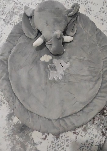 Gri Fil Desenli Bebek Oyun Halısı - Görsel 2