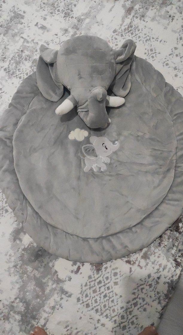 Gri Fil Desenli Bebek Oyun Halısı - Görsel 3