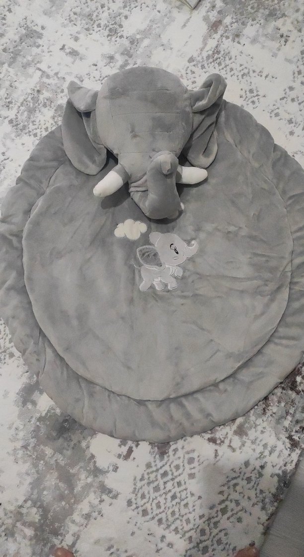 Gri Fil Desenli Bebek Oyun Halısı - Görsel 2