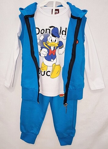 3'Lü Donald Duck Çocuk Eşofman Takımı 