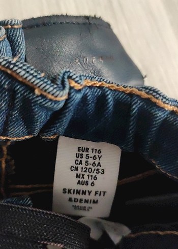 5 Yaş Beden Kız Çocuk Koyu Mavi Denim Pantolon