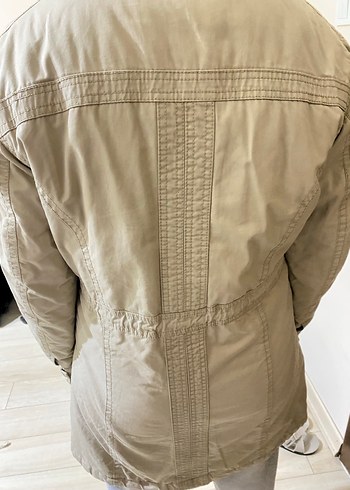 Bej Düğmeli Midi Kadın kaban - Görsel 4