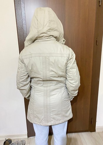 Bej Düğmeli Midi Kadın kaban - Görsel 2