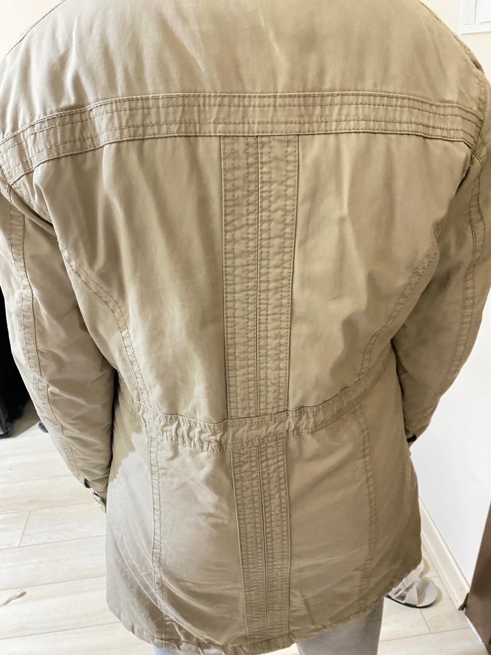 Bej Düğmeli Midi Kadın kaban - Görsel 4