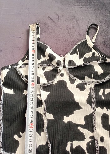 Siyah Beyaz Zebra Desenli Dantel Detaylı Büstiyer - Görsel 6