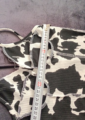 Siyah Beyaz Zebra Desenli Dantel Detaylı Büstiyer - Görsel 7