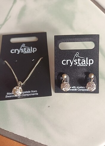 Diğer Kristal taşlı top kolye ve küpe