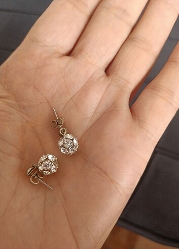 Beden Kristal taşlı top kolye ve küpe