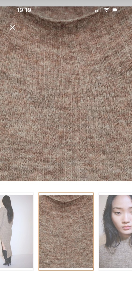 Bej Uzun Triko Kadın Elbise - Görsel 4