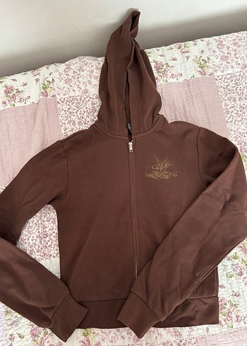 Kapüşonlu Kahverengi Sweatshirt