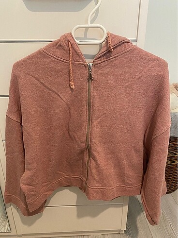 pembe oversize kapusonlu hirka