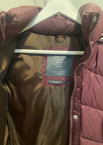 s Beden Bordo Kadın Kışlık Kürklü Mont
