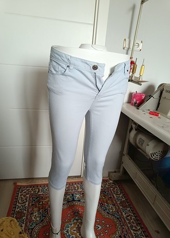 Gri Kadın Mini Skinny Denim Pantolon