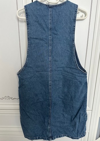 m Beden Mavi Kemerli Kadın Denim Tulum