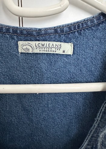 LC Waikiki Mavi Kemerli Kadın Denim Tulum