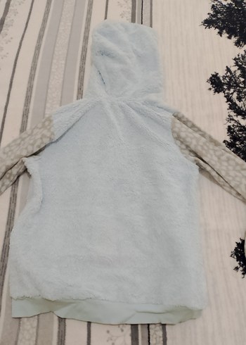 xl Beden gri Renk Kapüşonlu Gri Peluş Kadın Ceket