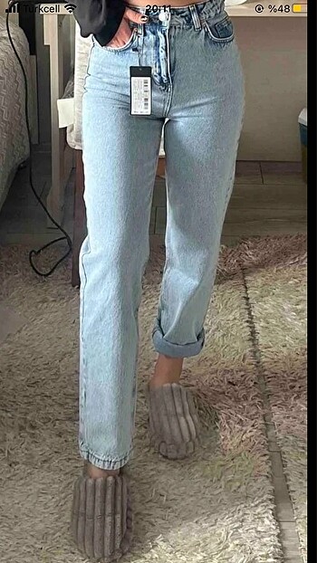 Buz mavisi crop jean