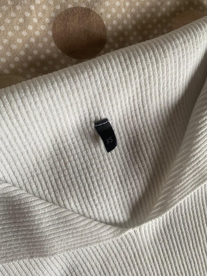 V Yaka Uzun Kollu Beyaz Triko Kadın Kazak - Görsel 2