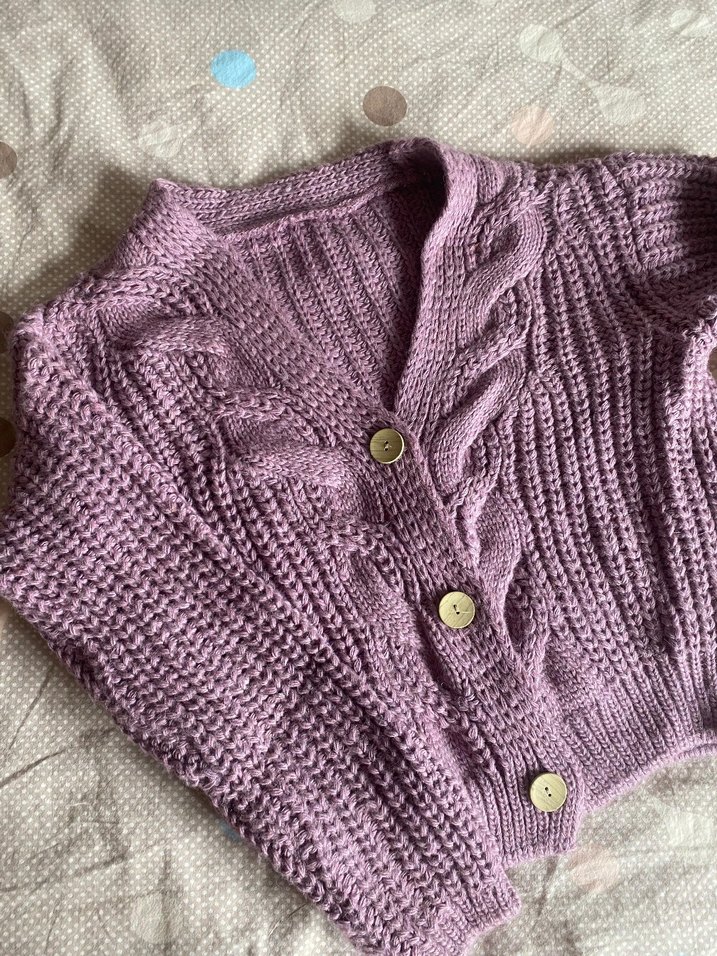 Mor Örgü Kadın Hırka - Görsel 2