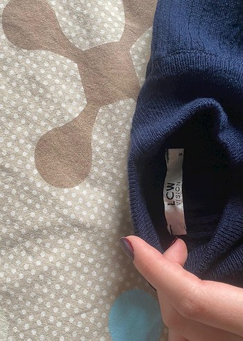 Kadın Lacivert Boğazlı Triko Kazak - Görsel 2