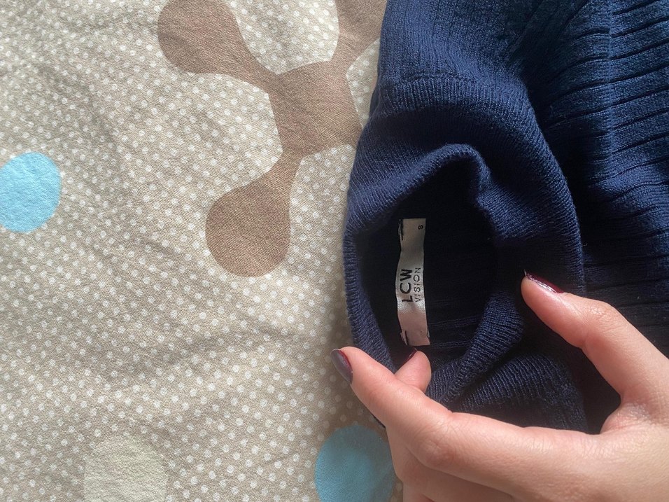 Kadın Lacivert Boğazlı Triko Kazak - Görsel 2