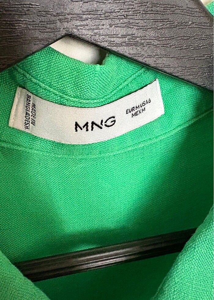 Mango Yeşil KETEN Gömlek - Görsel 3