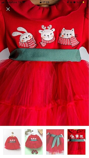 1 Yaş Beden kırmızı Renk Bebek yılbaşı kıyafeti