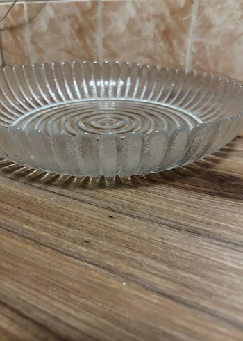 Vintage Tarzı Şeffaf Cam Tabak - Görsel 2