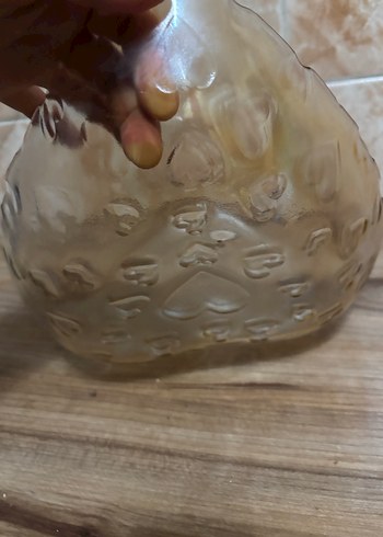 Bej Kalp Şekilli Cam Kase - Görsel 3