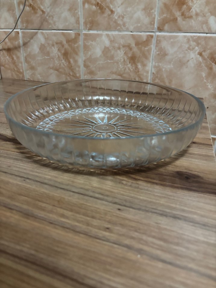 Bej Parlak Desensiz Cam Tabak - Görsel 2