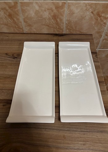 Beyaz Dikdörtgen Tabak Seti - Görsel 3