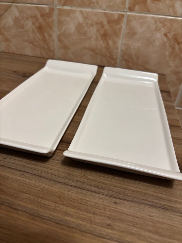 Beyaz Dikdörtgen Tabak Seti - Görsel 2