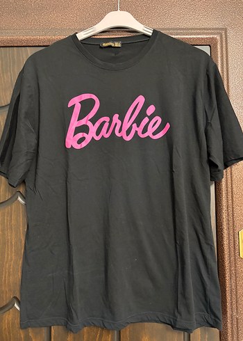 Siyah Barbie Baskılı Oversize Tişört