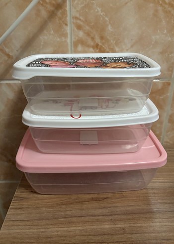 Pastel Pembe Plastik Saklama Kapları Seti - Görsel 3