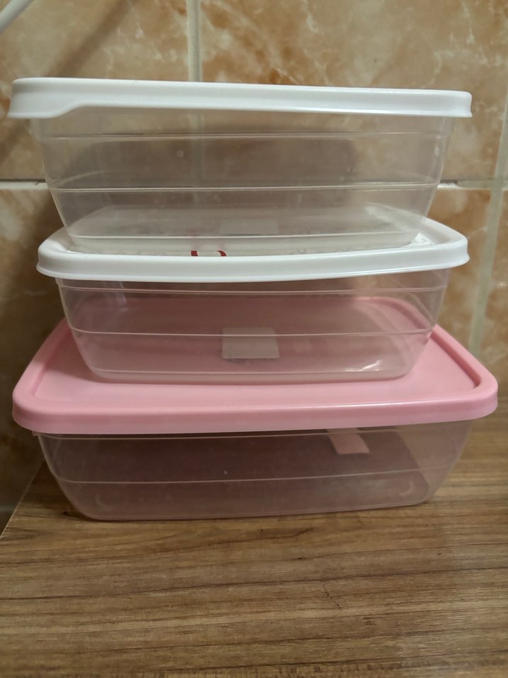 Pastel Pembe Plastik Saklama Kapları Seti - Görsel 2