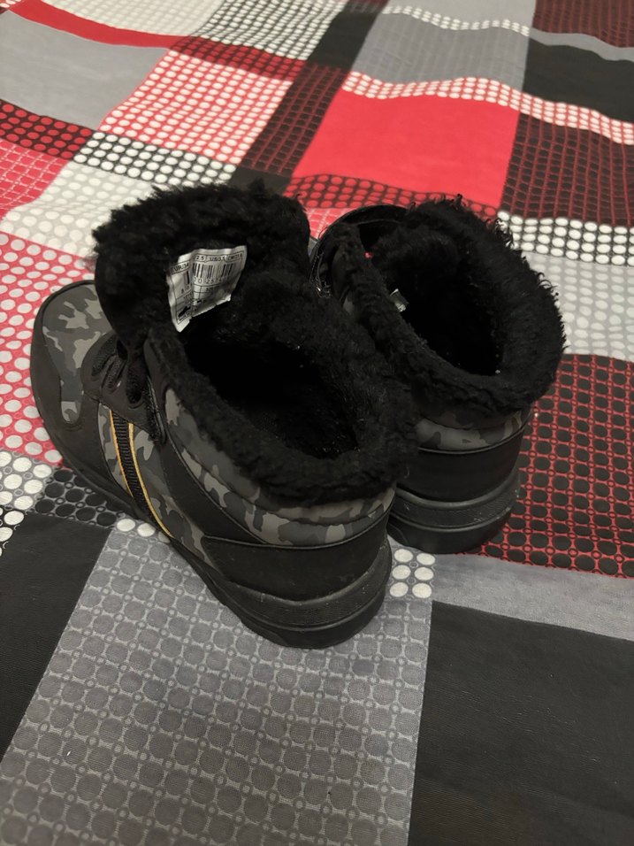 Koyu Siyah Kamuflaj Erkek Çocuk Botu Velcro - Görsel 3