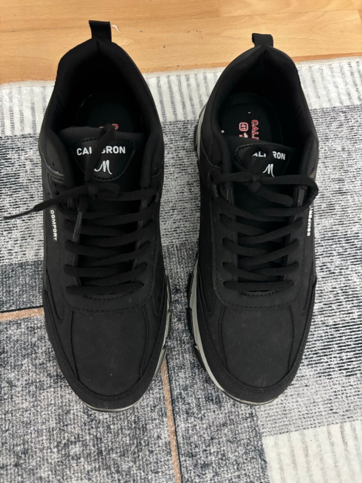 Erkek Siyah Gri Bağcıklı Spor Ayakkabı - Görsel 4